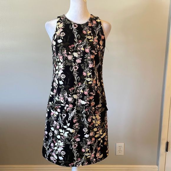 [INC] Black Floral Pattern Sleeveless Dress - Size Small - Picture 1 of 5